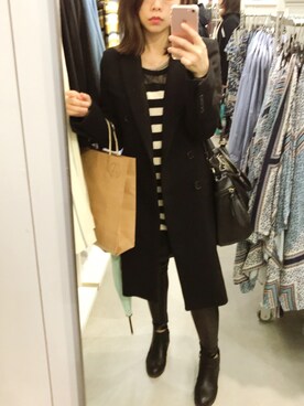 「WEAR」｜「アイテム（チェスターコート）」を使った、Singing Chenさん（レディース・155cm）の春コーディネート