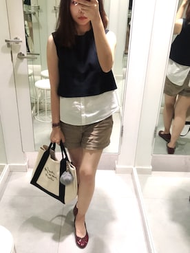 「Daniel Wellington」｜「アイテム（カーゴパンツ）」を使った、Singing Chenさん（レディース・155cm）の夏コーディネート