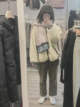 「merry jenny（メリージェニー）のアイテム（その他）」を使った、Hikaruさん（レディース・158cm）の冬コーディネート