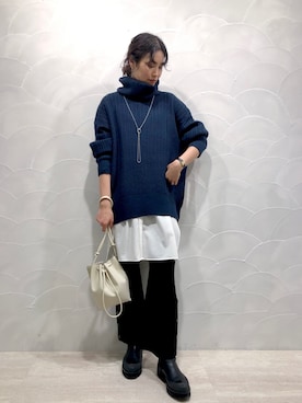 「オフタートルニット」｜まるさん（JEANASIS）さん（レディース・171cm）の冬コーディネート