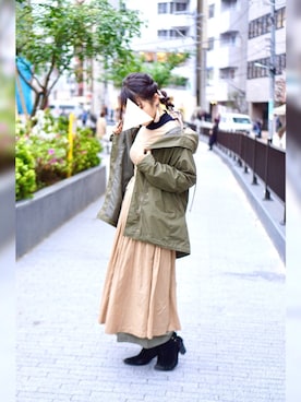 「無地党」｜「アイテム（ワンピース/ドレス）」を使った、Asukaさん（レディース・155cm）の春コーディネート