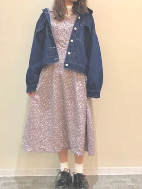 花柄パイピング 配色ワンピースを使ったコーディネート一覧 Wear