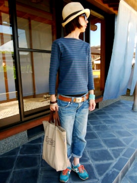 「SAINT JAMES（セントジェームス）のアイテム」を使った、mizu&sonさん（レディース・162cm）の春コーディネート