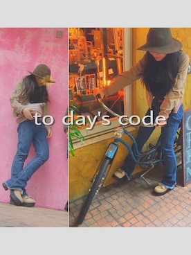 「ハットコーデ」｜「アイテム（ブルゾン）」を使った、ёri🌻さん（レディース・157cm）の春コーディネート