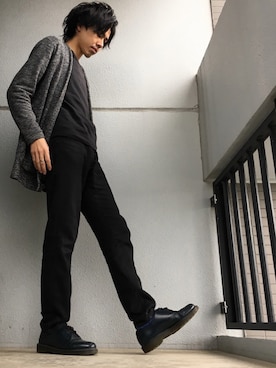 「ZARA（ザラ）のアイテム（カーディガン/ボレロ、グレー系）」を使った、幸太さん（メンズ・172cm）の秋コーディネート