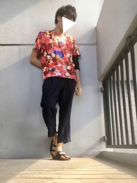 「GLOBAL WORK（グローバルワーク）のアイテム（その他パンツ、ブルー系）」を使った、幸太さん（メンズ・172cm）の秋コーディネート