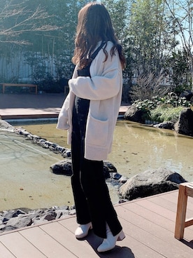 「MAJESTIC LEGON（マジェスティックレゴン）のアイテム（オールインワン・サロペット）」を使った、maikoさん（レディース・154cm）の冬コーディネート
