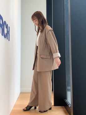 「KBF（ケイビーエフ）のアイテム（ノーカラージャケット）」を使った、maikoさん（レディース・154cm）の夏コーディネート