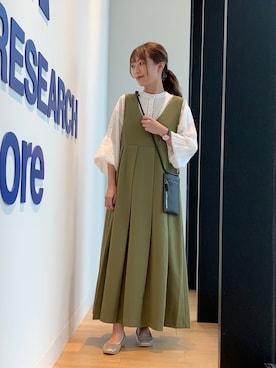 Kbf ケイビーエフ のワンピース ドレス グリーン系 を使った人気ファッションコーディネート Wear