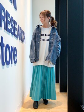 「URBAN RESEARCH Sonny Label（アーバンリサーチサニーレーベル）のアイテム（デニムジャケット）」を使った、maikoさん（レディース・154cm）の秋コーディネート