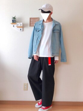 「WEGO（ウィゴー）のアイテム（デニムジャケット）」を使った、おさゆうさん（メンズ・168cm）の春コーディネート