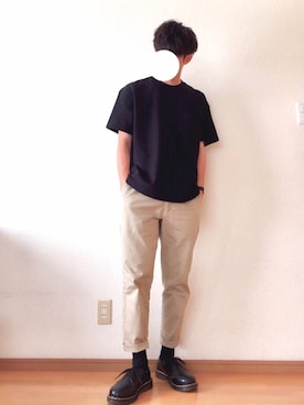 「GU（ジーユー）のアイテム（チノパンツ）」を使った、おさゆうさん（メンズ・168cm）の夏コーディネート