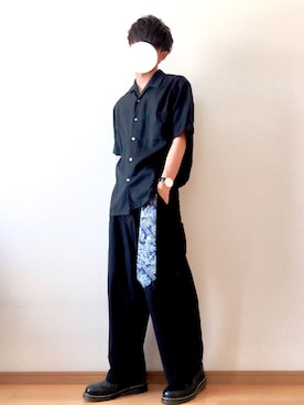 「Dr. Martens（ドクターマーチン）のDr.Martens (ドクターマーチン)/1461 3EYE GIBSON SHOES（その他シューズ）」を使った、おさゆうさん（メンズ・168cm）の夏コーディネート
