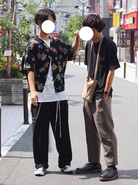 「Dr. Martens（ドクターマーチン）のDr.Martens (ドクターマーチン)/1461 3EYE GIBSON SHOES（その他シューズ）」を使った、おさゆうさん（メンズ・168cm）の夏コーディネート