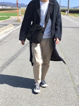 「BRADY」｜「アイテム（チェスターコート）」を使った、おさゆうさん（メンズ・168cm）の春コーディネート