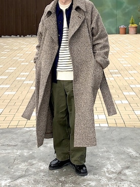 「アイテム（ステンカラーコート）」を使った、おさゆうさん（メンズ・168cm・20代）の冬コーディネート