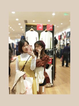 「アイテム（その他トップス、ブラウン系）」を使った、zouさん（レディース・158cm）の冬コーディネート