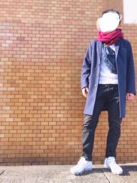 「アイテム（チェスターコート）」を使った、はったさん（メンズ・172cm・10代）の冬コーディネート