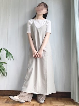 「アイテム（カチューシャ、オレンジ系）」を使った、　瑠菜さん（レディース・154cm）の春コーディネート
