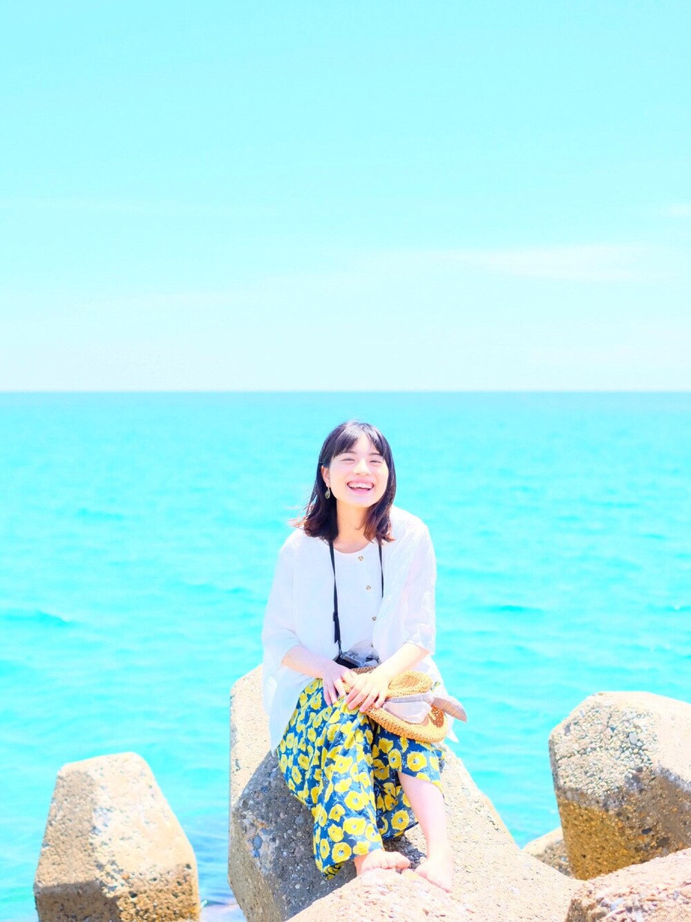 「studio CLIPのアイテム（スカート、イエロー系）」を使った、まいまいさん（レディース・159cm）の夏コーディネートの1枚目の写真