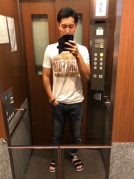 「アイテム（腕時計、ブルー系）」を使った、満天さん（メンズ・175cm）の夏コーディネート