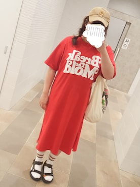 「ぽっちゃり、夏」｜「アイテム（ワンピース/ドレス）」を使った、ゆまさん（レディース・162cm）の夏コーディネート