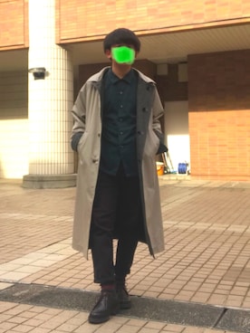 「グラミチ別注」｜「アイテム（その他アウター）」を使った、あきさん（メンズ・170cm）の冬コーディネート