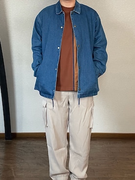 「tk.TAKEO KIKUCHI」｜「アイテム（デニムジャケット）」を使った、ゆーとさん（メンズ・168cm）の冬コーディネート