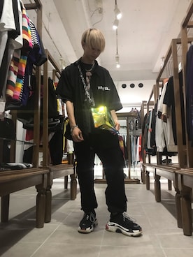 「DANKE SCHON（ダンケシェーン）のアイテム（バッグ）」を使った、佐々木空翔(ササキヒロト)さん（メンズ・175cm）の夏コーディネート