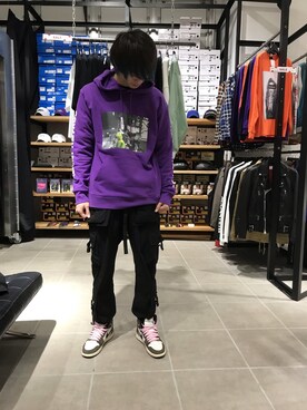 「L.H.P（エルエイチピー）のアイテム（パーカー）」を使った、佐々木空翔(ササキヒロト)さん（メンズ・175cm）の冬コーディネート