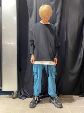 「原宿」｜「アイテム（カーゴパンツ）」を使った、佐々木空翔(ササキヒロト)さん（メンズ・175cm）の夏コーディネート