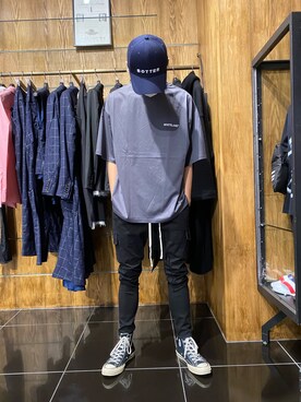 「原宿」｜「アイテム（カーゴパンツ）」を使った、佐々木空翔(ササキヒロト)さん（メンズ・175cm）の夏コーディネート
