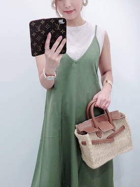 「SEA（シー）のカゴバッグS（かごバッグ）」を使った、manaminowearさん（レディース・158cm）の夏コーディネート