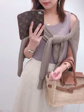 「SEA（シー）のアイテム（かごバッグ）」を使った、manaminowearさん（レディース・158cm）の夏コーディネート