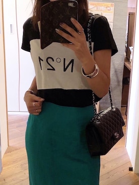 「N°21（ヌメロ ヴェントゥーノ）のアイテム（トップス）」を使った、manaminowearさん（レディース・158cm）の夏コーディネート