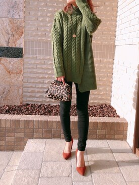 「GRL（グレイル）のストレッチスキニーパンツ（その他パンツ）」を使った、manaminowearさん（レディース・158cm）の秋コーディネート