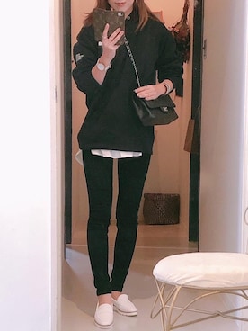 「GRL（グレイル）のストレッチスキニーパンツ（その他パンツ）」を使った、manaminowearさん（レディース・158cm）の冬コーディネート