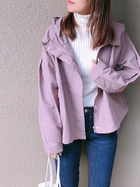 「RAY CASSIN（レイカズン）のアイテム（マウンテンパーカー）」を使った、manaminowearさん（レディース・158cm）の春コーディネート