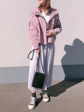 「RAY CASSIN（レイカズン）のアイテム（マウンテンパーカー）」を使った、manaminowearさん（レディース・158cm）の春コーディネート