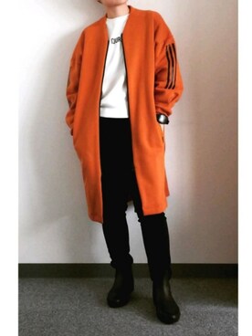 デニムパンツを使った オレンジコート のメンズ人気ファッションコーディネート Wear