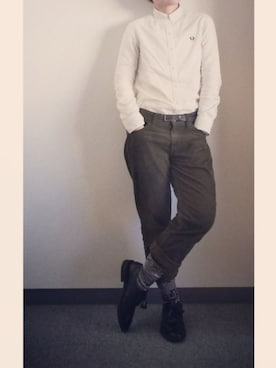 「FRED PERRY（フレッドペリー）のアイテム（ソックス/靴下）」を使った、takkeさん（メンズ・154cm）の冬コーディネート