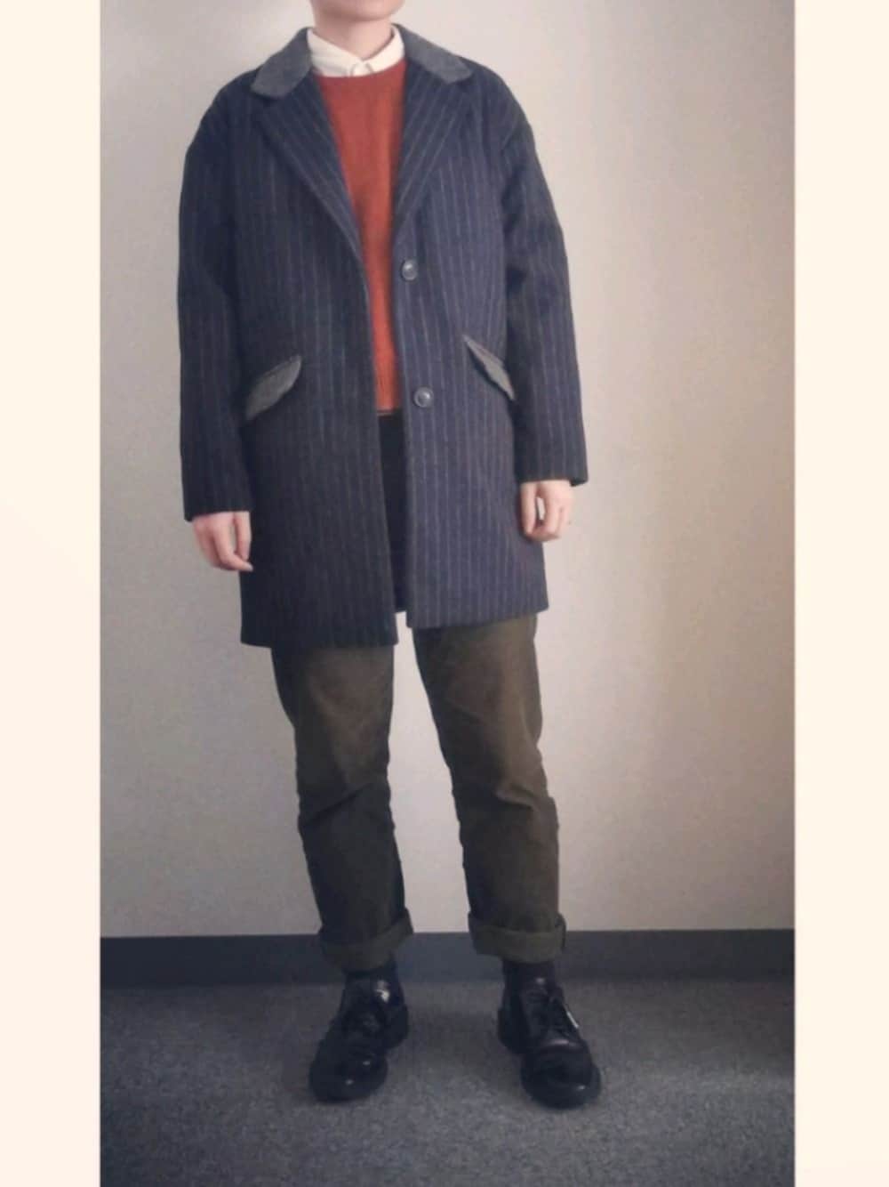 ネイビーチェスターコート」のメンズ人気ファッションコーディネート