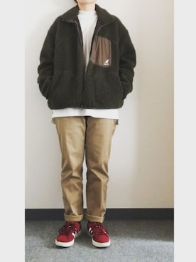 「バスクシャツ」｜「アイテム（ブルゾン）」を使った、takkeさん（メンズ・154cm）の冬コーディネート