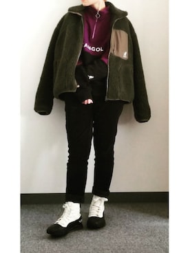 「KANGOL（カンゴール）のアイテム（ブルゾン）」を使った、takkeさん（メンズ・154cm）の春コーディネート