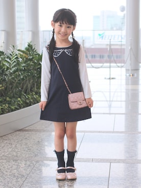 「StompStamp（ストンプスタンプ）のアイテム（ワンピース/ドレス）」を使った、ranさん（キッズ・120cm）の秋コーディネート