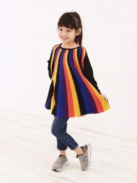 「StompStamp（ストンプスタンプ）のアイテム（ワンピース/ドレス）」を使った、ranさん（キッズ・120cm）の秋コーディネート