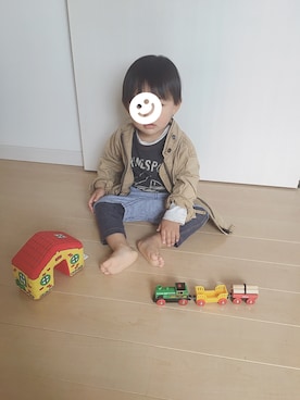 「FITH（フィス）のアイテム（ブルゾン）」を使った、fumiさん（キッズ・80cm）の春コーディネート