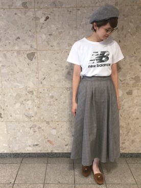 いけひろさんの「【別注】new balance×earth ロゴTシャツ」を使ったコーディネート
