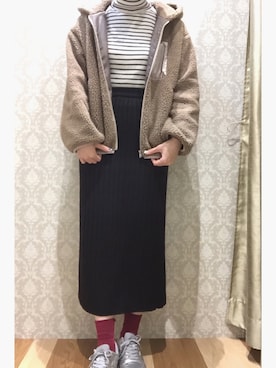 「SEVENDAYS=SUNDAY（セブンデイズサンデイ）のアイテム（スニーカー）」を使った、いけひろさん（レディース・165cm）の冬コーディネート