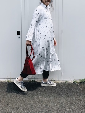 「R&D.M.Co OLDMAN’S TAILOR（オールドマンズテイラー）のアイテム（ワンピース/ドレス）」を使った、megさん（レディース・163cm）の秋コーディネート